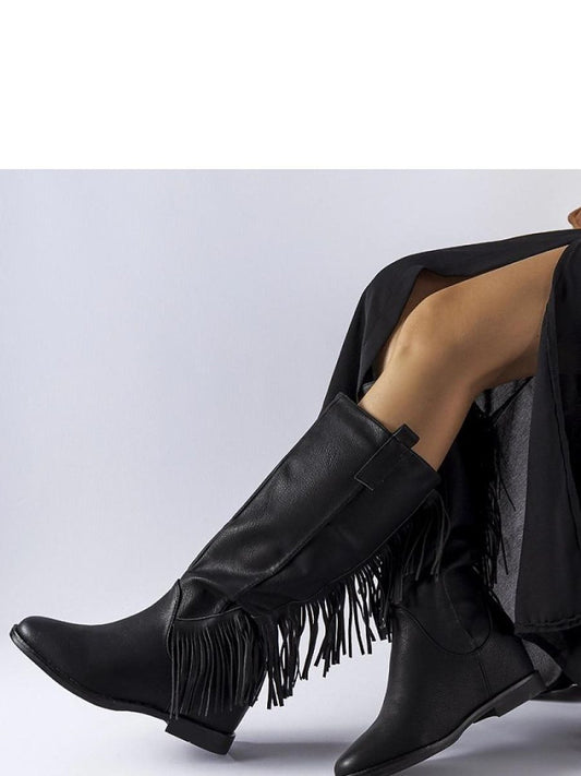 Cizme talpă tip pană Solea, Model 204769, Negru