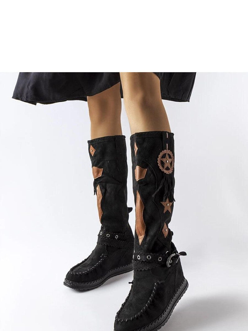 Cizme talpă tip pană Solea, Model 205786, Negru