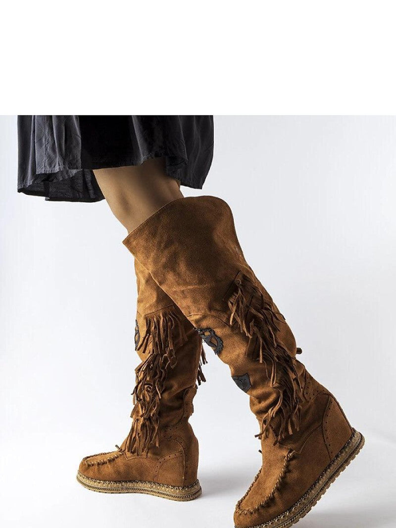 Cizme talpă tip pană Solea, Model 205790, Maro