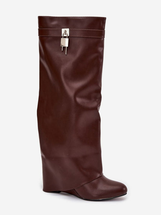 Cizme talpă tip pană Step in style, Model 217756, Maro