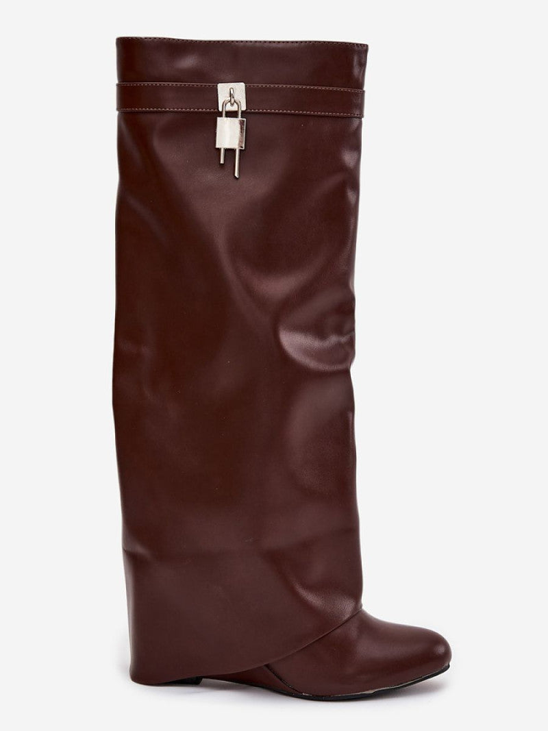 Cizme talpă tip pană Step in style, Model 217756, Maro