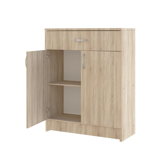 Comoda haaus Tisa, 1 Sertar, 2 Usi, Stejar Sonoma, 80 x 35 x 100 cm