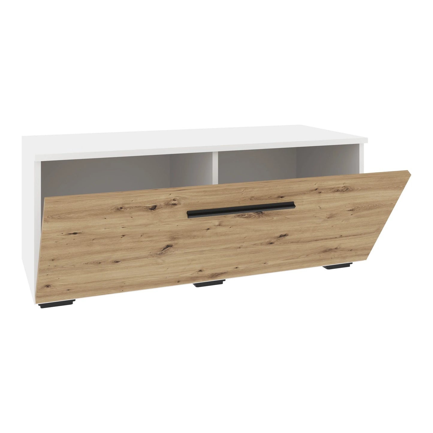 Comoda haaus Kos, O Usa, Alb/Stejar Artisan, 95 x 40 x 39 cm