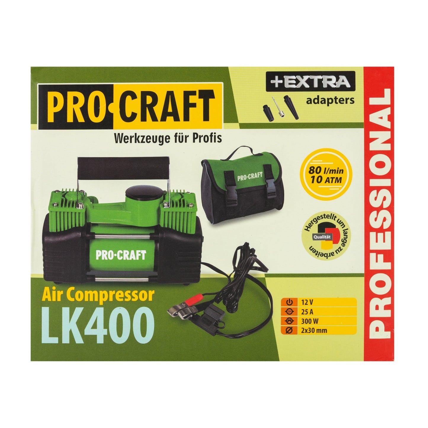 Compresor auto Procraft LK400, 25 A, 80 l/min, 25 atmosfere, 276W