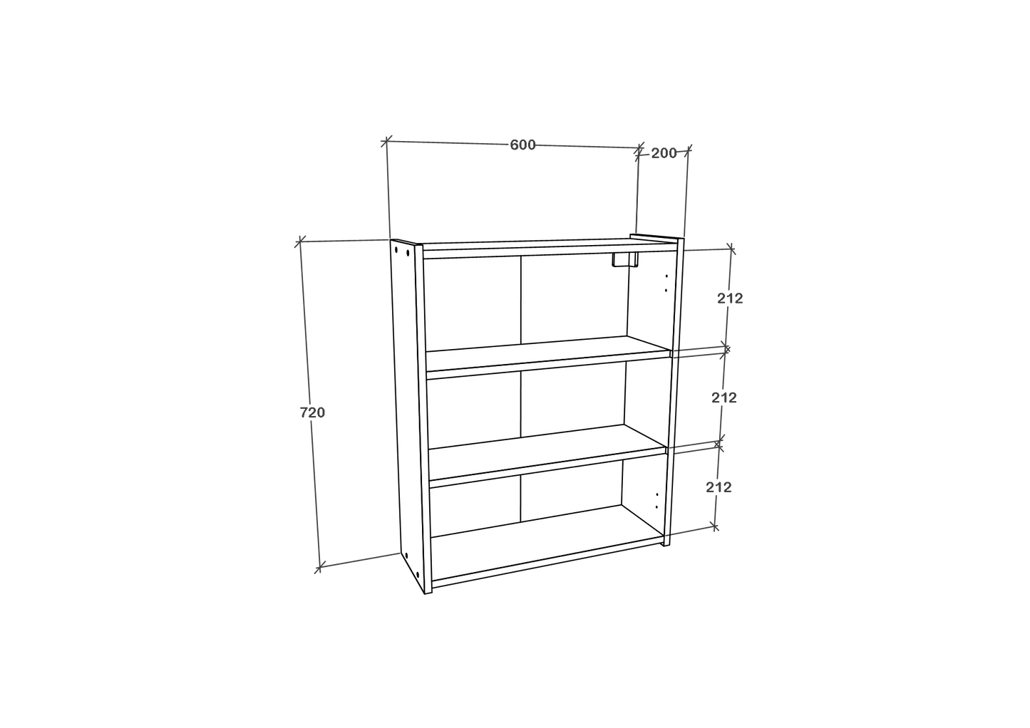 Corp Baie haaus Zed, Suspendat, 2 Usi, cu oglinda, Alb, 60 x 22 x 72 cm