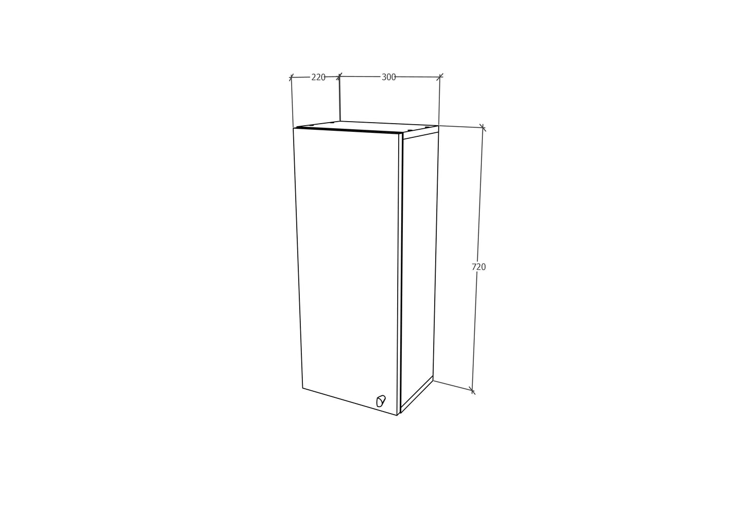 Corp Baie haaus Zaria, Suspendat, 1 Usa, Gri Lucios/Alb, MDF, L 30 x l 22 x H 72 cm