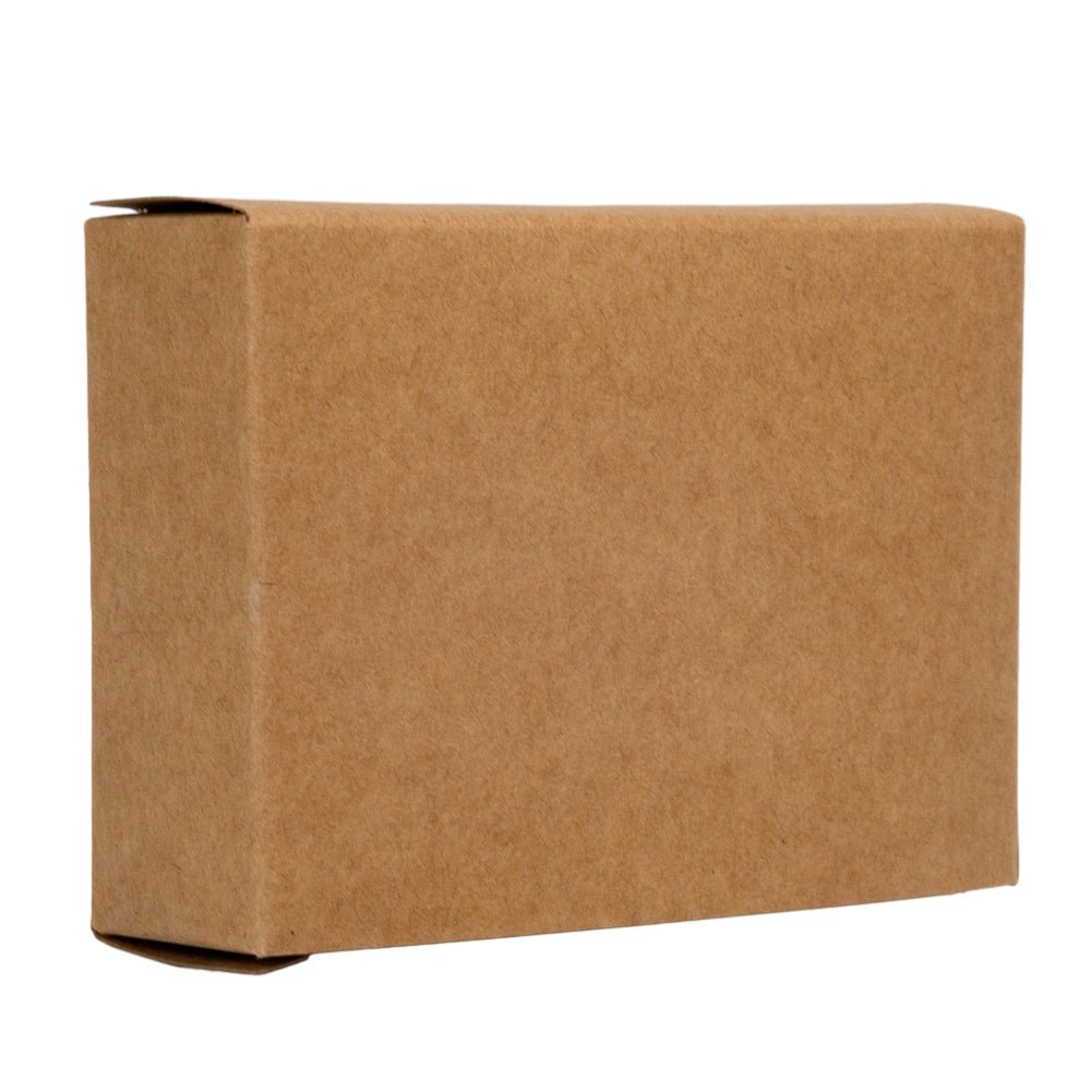 Cutie dreptunghiulară din hârtie cu fereastră ovală - kraft (set 50 buc) 9.6x3x7cm