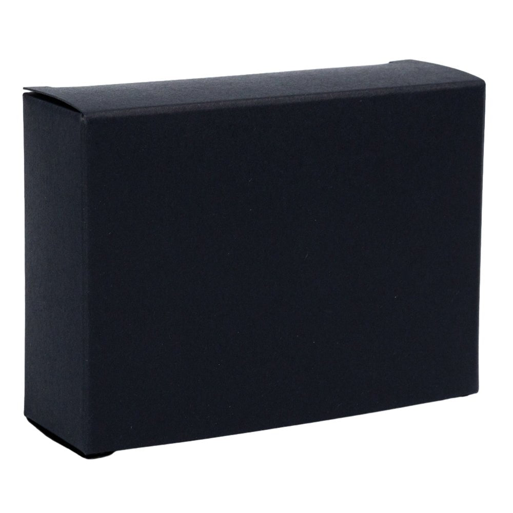 Cutie dreptunghiulară din hârtie cu fereastră ovală - negru (set 50 buc) 9.6x3x7cm