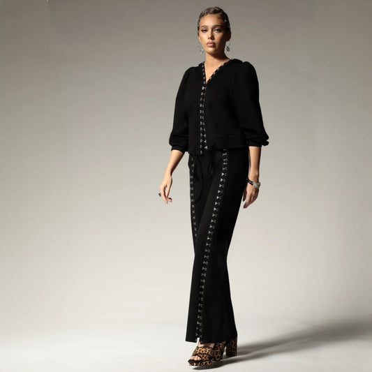 Trening dama negru cu copci metalice Walk of Fame