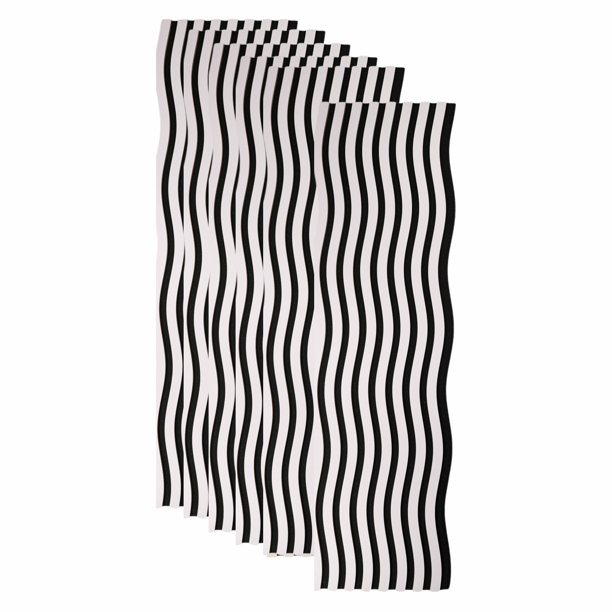 Set 6 Panouri riflaj acustic decorativ, MDF si pasla, Naimeed D6248, 240x30x1.8cm, Alb