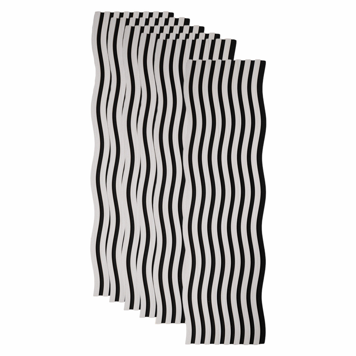 Set 6 Panouri riflaj acustic decorativ, MDF si pasla, Naimeed D6249, 240x30x1.8cm, Stejar Deschis