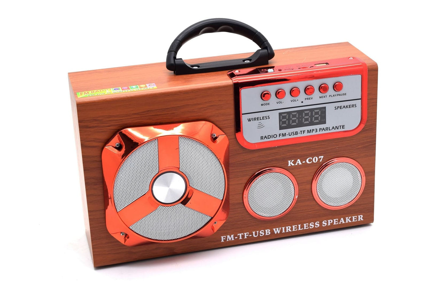 Boxa portabila cu radio si bluetooth KA-C07, Maro, 8W, D1326