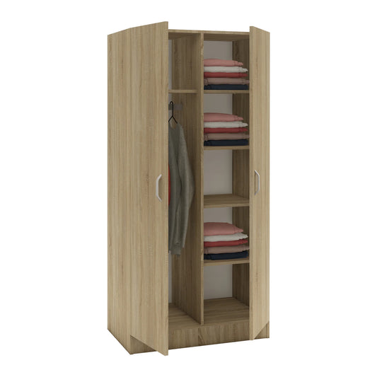 Dulap haaus Remi, 2 Usi, cu polite, Stejar Sonoma, 80 x 51 x 170 cm