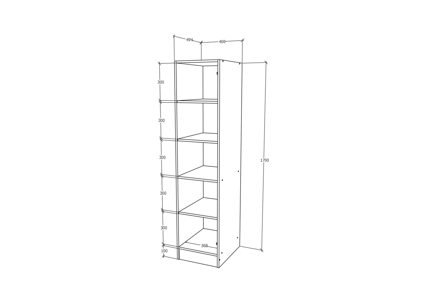 Dulap haaus Remi, O Usa, cu polite, Stejar Sonoma, 40 x 51 x 170 cm
