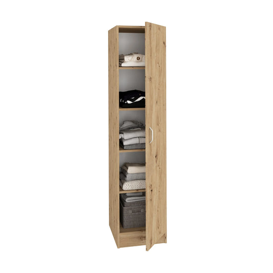 Dulap haaus Remi, O Usa, cu polite, Stejar Artisan, 40 x 51 x 170 cm