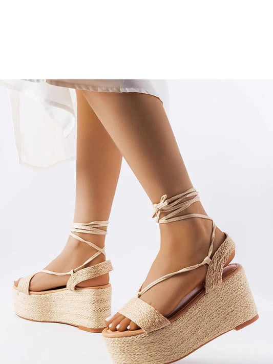 Espadrile Solea, Model 207811, Bej - material Zam din piele ecologică Înălţimea tocului 8,5 cm