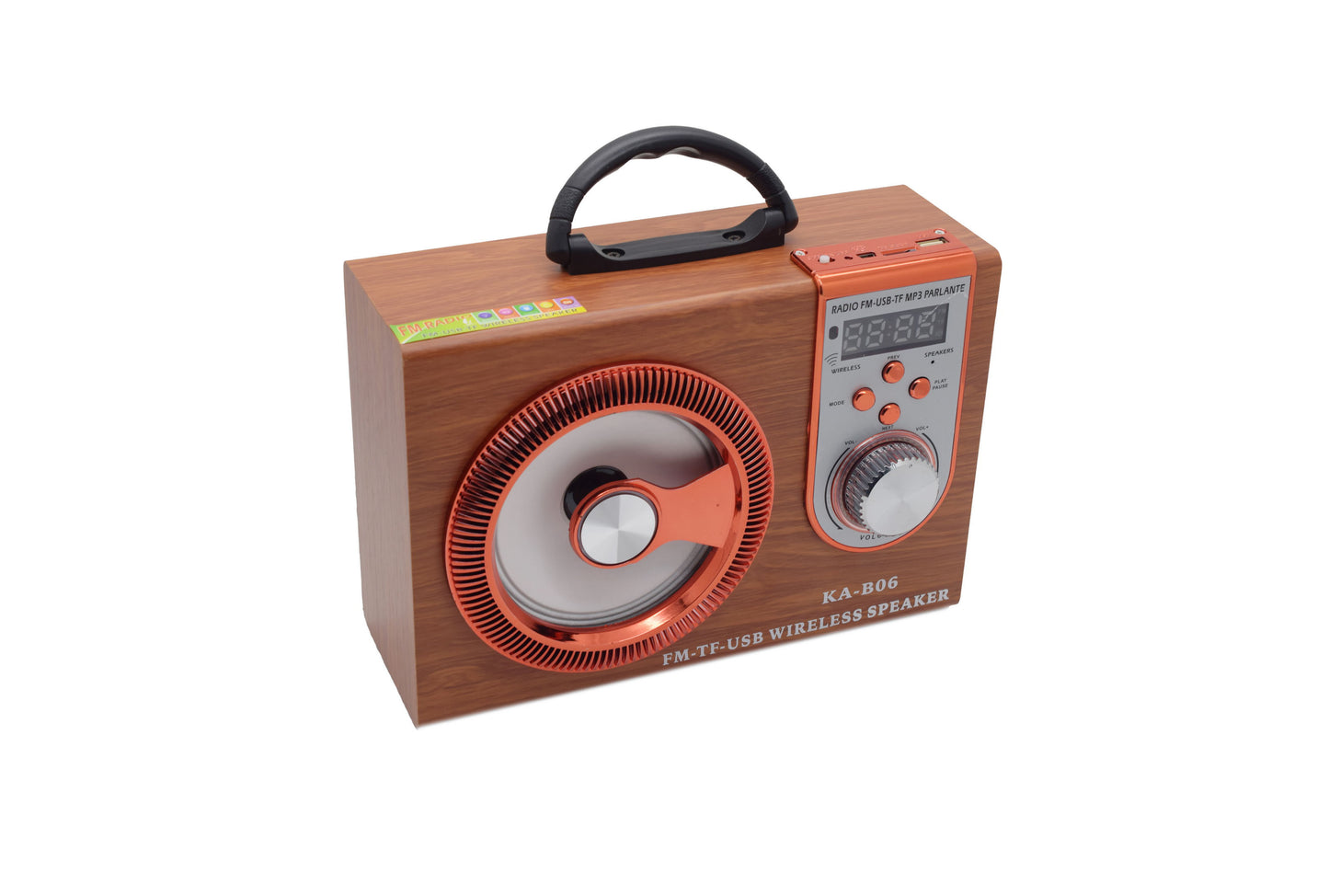 Boxa portabila cu radio si bluetooth KA-B06, Maro, 8W, D1324 - 221.ro