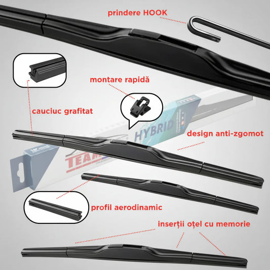 Ștergătoare Skoda Octavia I (1U2) (1996–2010) | Set Față Hibrid – TeamCar®
