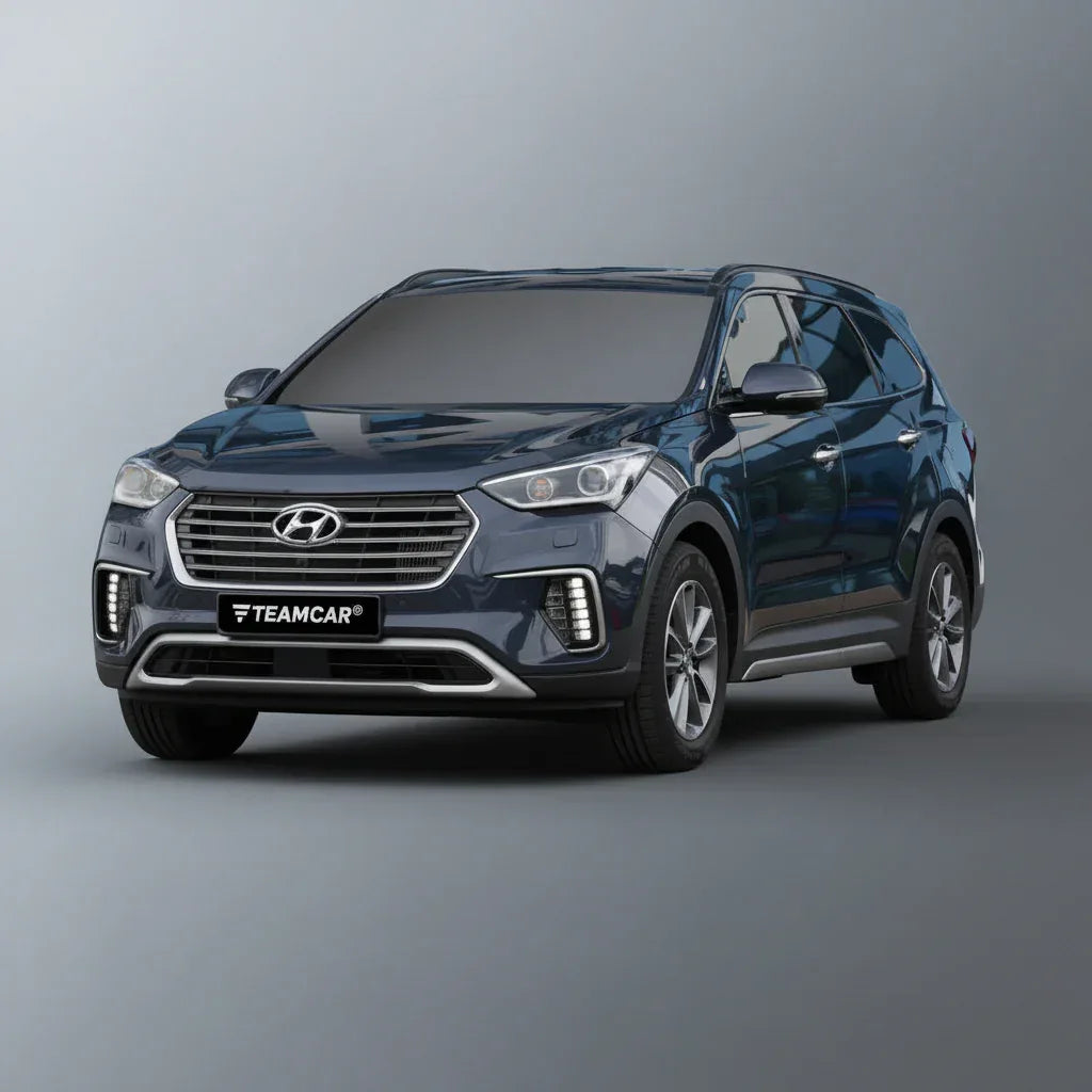 Covorase Auto Hyundai Grand Santa Fe (2016–2018) - Cauciuc Tip Tavita-Blue