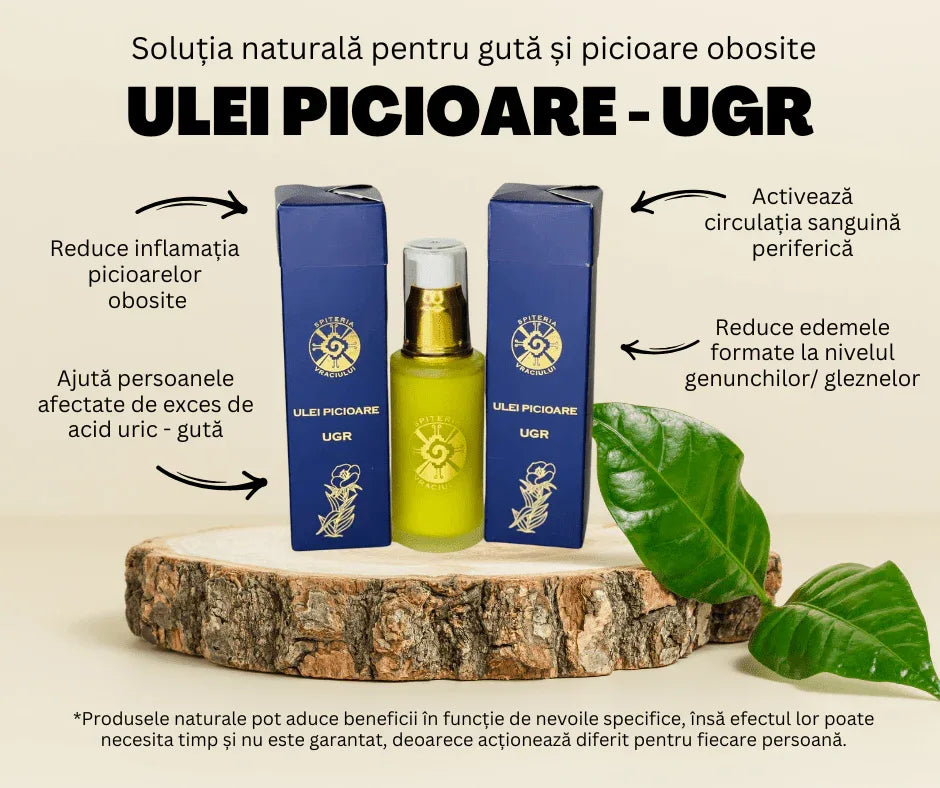Ulei Natural Picioare Umflate, Gută și Dureri – UGR