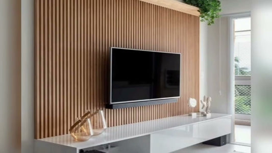 Set 2 panouri decorative, riflaj, polimer rigid, Naimeed D5489, 270x12x1cm, Maro