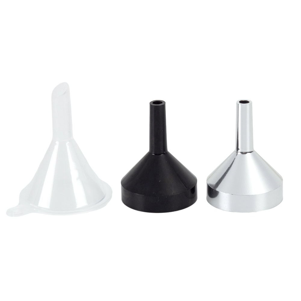 Pâlnie metalică pentru recipiente mici - Negru (set 10 buc)