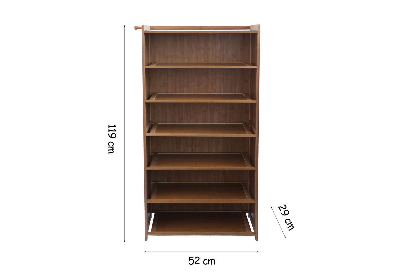 Pantofar din bambus, 7 rafturi, 52*119*29 cm, D180