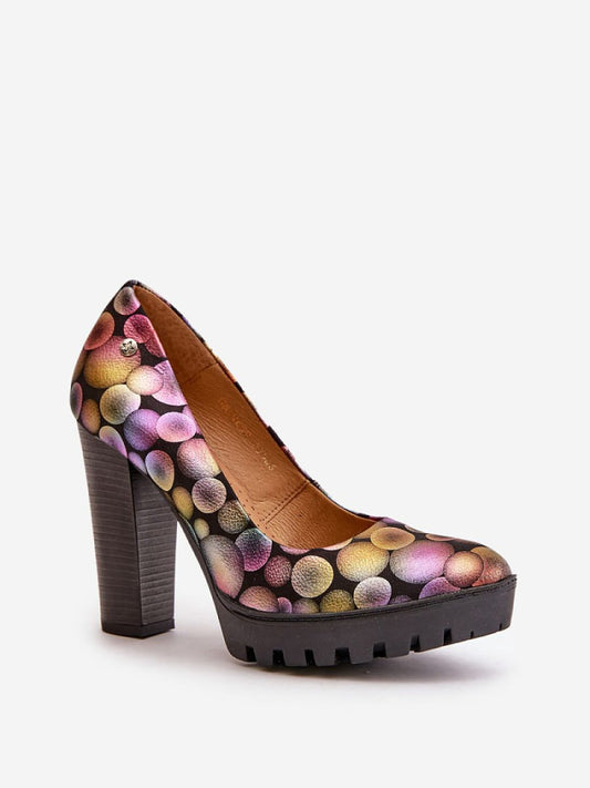 Pantofi dcu toc gros Step in style, Model 199812, Multicolor