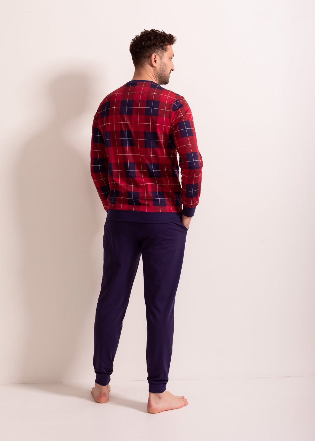 Pijama Bărbați Winter Plaid Bumbac
