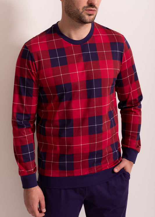 Pijama Bărbați Winter Plaid Bumbac