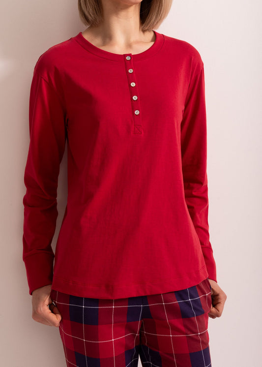 Pijama Damă Winter Plaid Bumbac