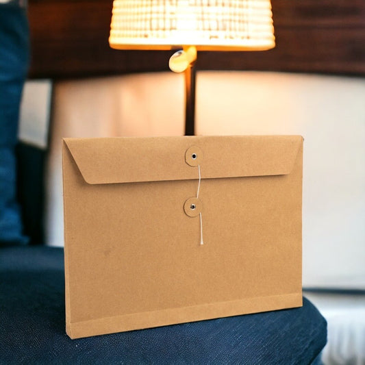 Plic hârtie cu sigiliu din sfoară - kraft (set 10 buc)