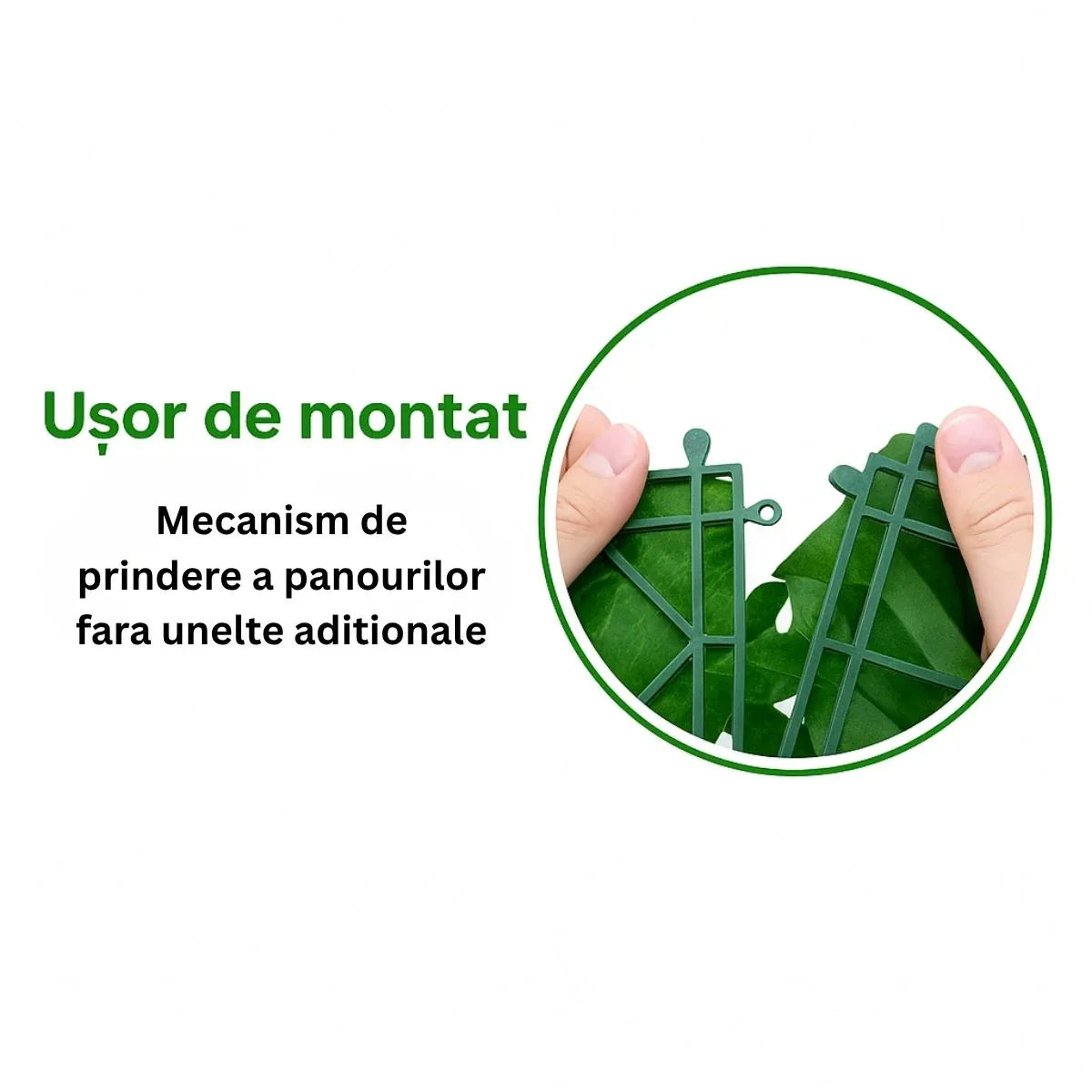 Panou din plante artificiale,cu frunze, Naimeed D7442, Verde, 100x100 cm - 221.ro