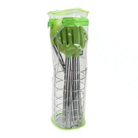 Set ustensile bucatarie, 5 piese din silicon plus suport / CC9811 - 221.ro