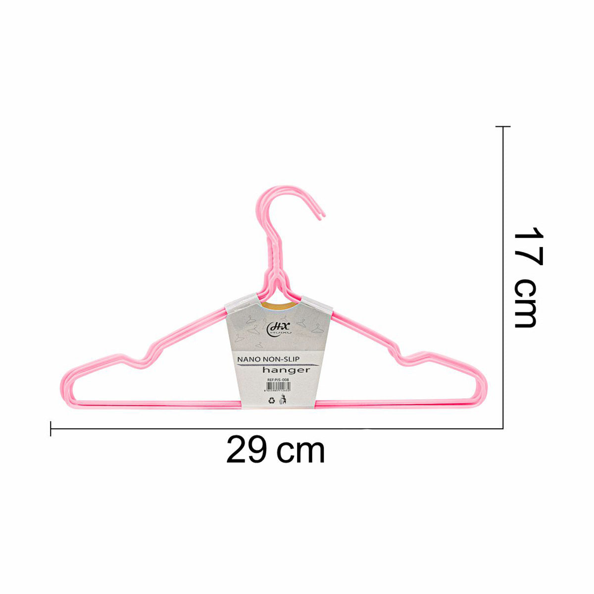 Set 10 umerase, haine copii, Naimeed D5543, invelis silicon, Roz, 29x17cm