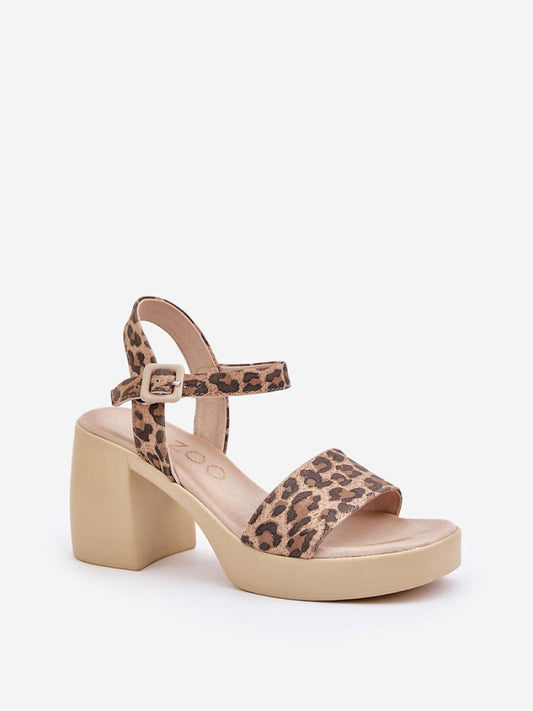 Sandale cu toc Step in style, Model 210703, Maro - material piele naturala Footbed piele naturala Înălţimea tocului 8.5 cm Înălţimea platformei 2.5 cm