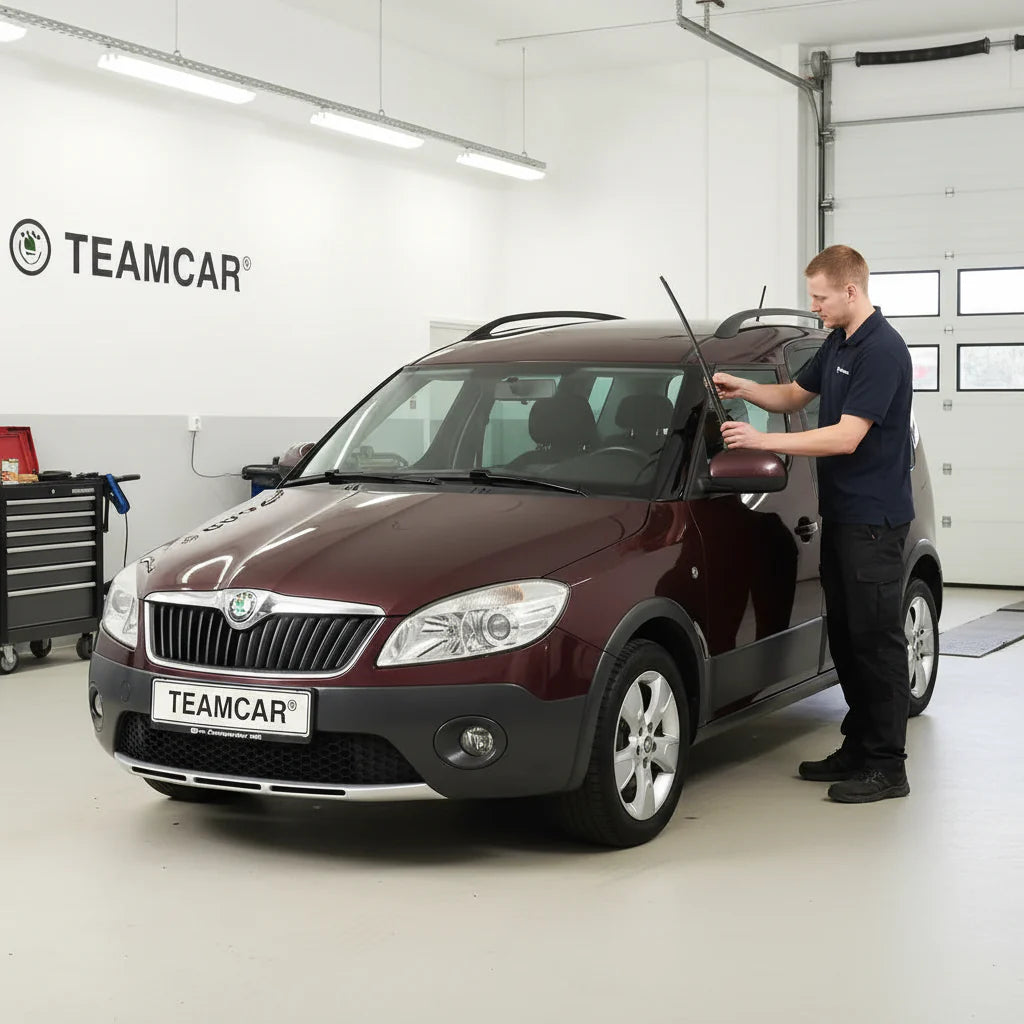 Ștergătoare Skoda Roomster 5J 2013-2015 | Set Față și Spate Flat – TeamCar®