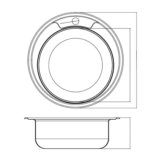 Chiuveta haaus Sanobi, 1 Cuva universala, Inox texturat, pe blat, D 49 cm