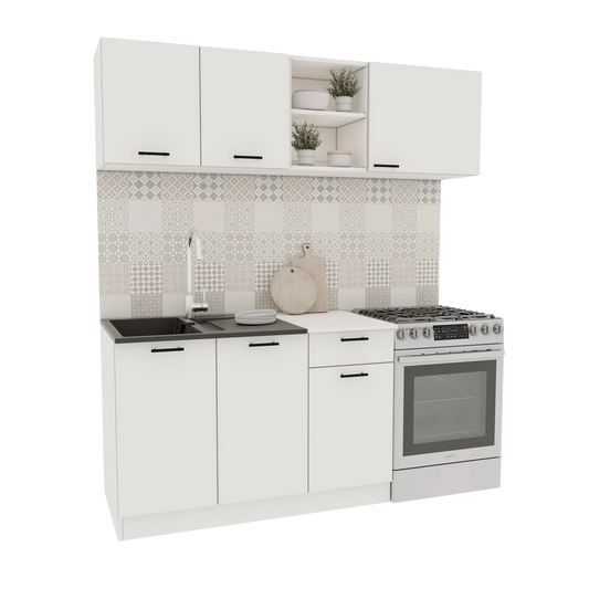 Set Bucatarie haaus Kara, Alb, L 180 cm