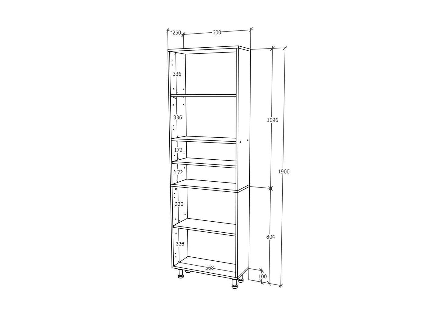 Soldat Baie haaus Zaria, 4 Usi, Alb lucios/Alb, MDF, L 60 x l 27 x H 190 cm