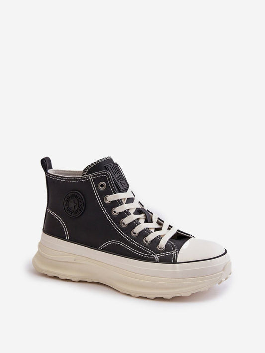 Tenişi Step in style, Model 199907, Negru - material imitație de piele Căptușeală pătură de pantofi Footbed pânză Înălţimea carâmbului 9.5 cm Înălţimea platformei 4.5 cm