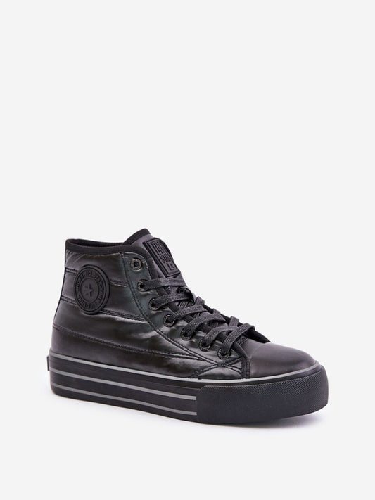 Tenişi Step in style, Model 201920, Negru - material pânză Căptușeală pătură de pantofi Footbed pânză Înălţimea carâmbului 11 cm Înălţimea platformei 3.5 cm