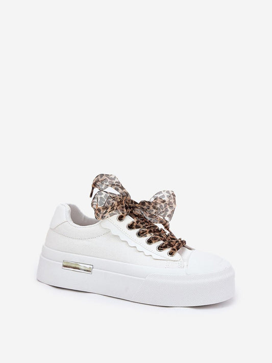 Tenişi Step in style, Model 209817, Alb - material pânză Footbed tkanina plus pian Înălţimea carâmbului 6.5 cm Înălţimea platformei 4.5 cm