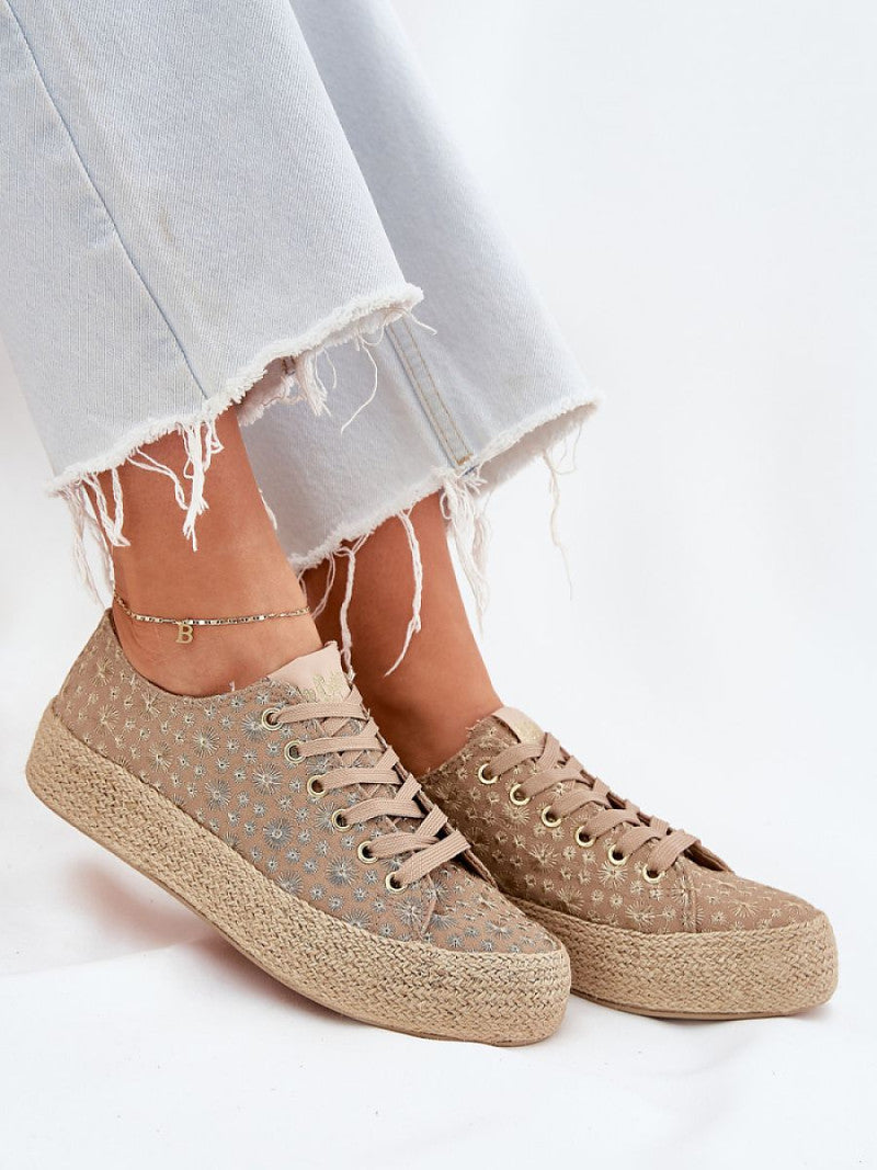 Tenişi Step in style, Model 212620, Bej - material pânză Footbed pânză Înălţimea carâmbului 4.5 cm Înălţimea platformei 3.5 cm