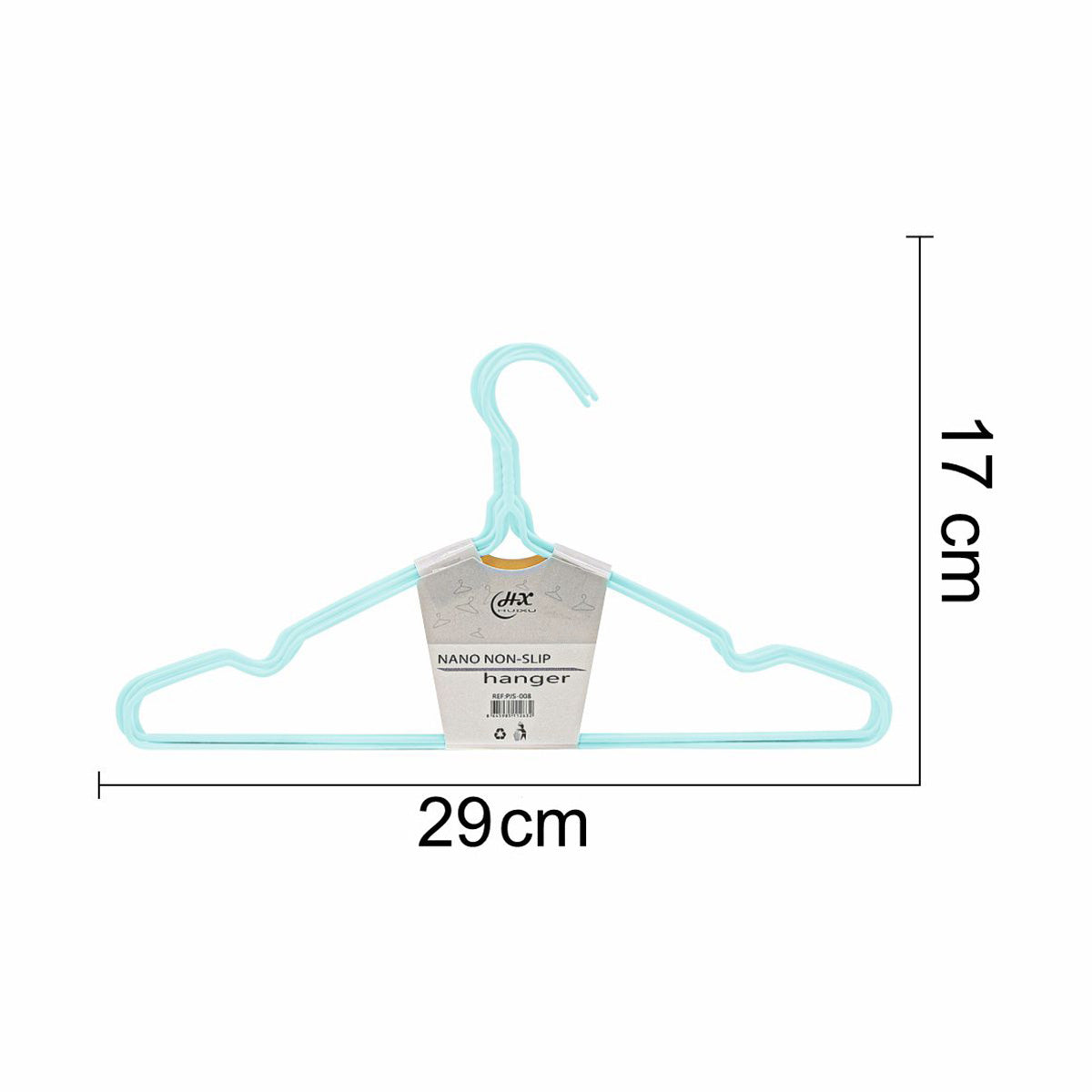 Set 10 umerase, haine copii, Naimeed D5543, invelis silicon, Turcoaz, 29x17cm