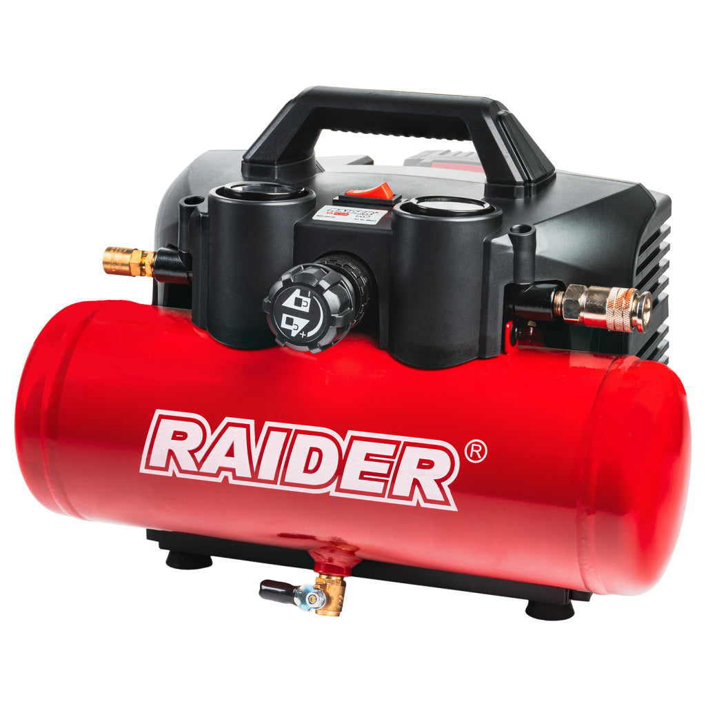 Raider R20 Compresor aer 20V cu butelie de 4L 32L/min 8bar SOLO RDP-J4AC20