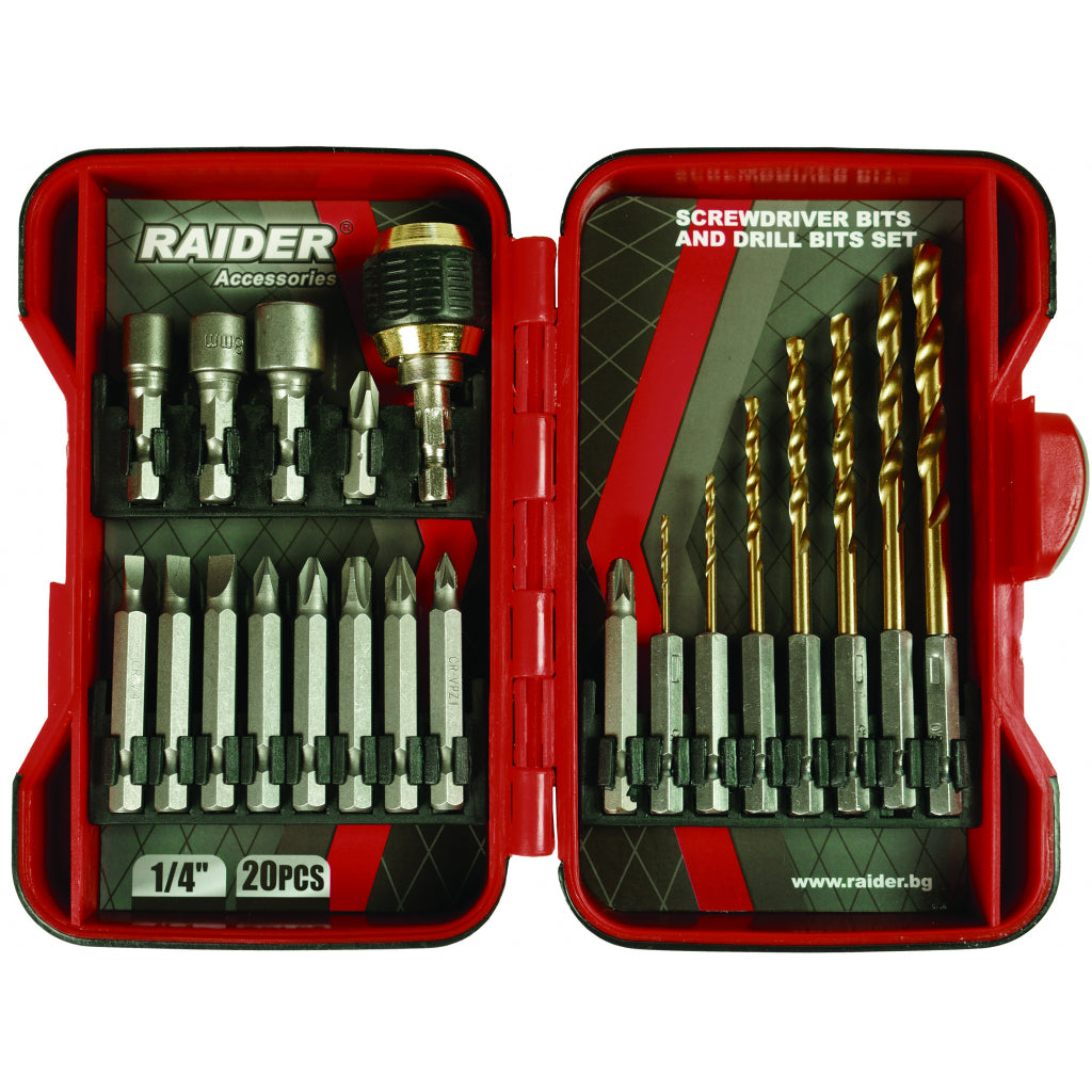 Raider trusa 20 biti si burghie pentru surubelnita