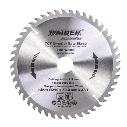 Disc circular pentru lemn 210х48Тх30mm compatibil Raider R20