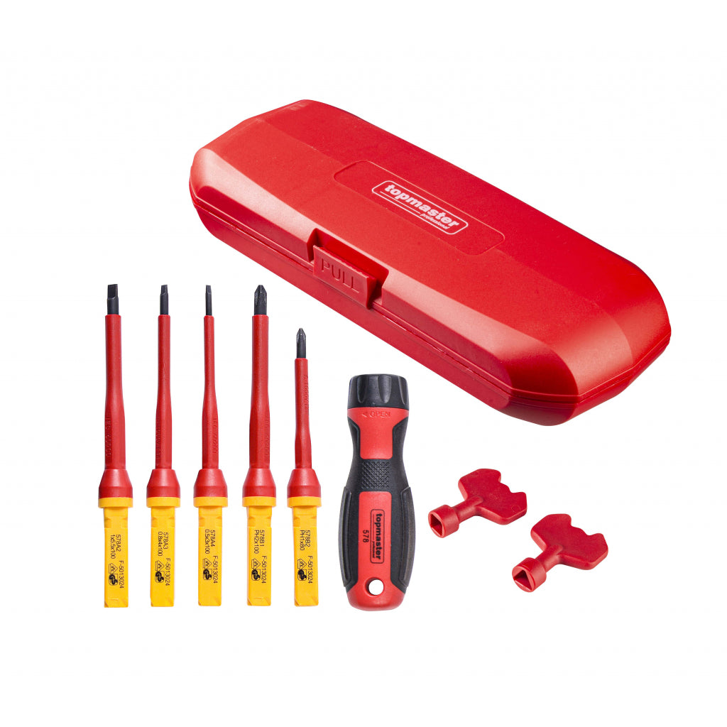 Trusă profesională pentru electricieni echipata cu 14 unelte