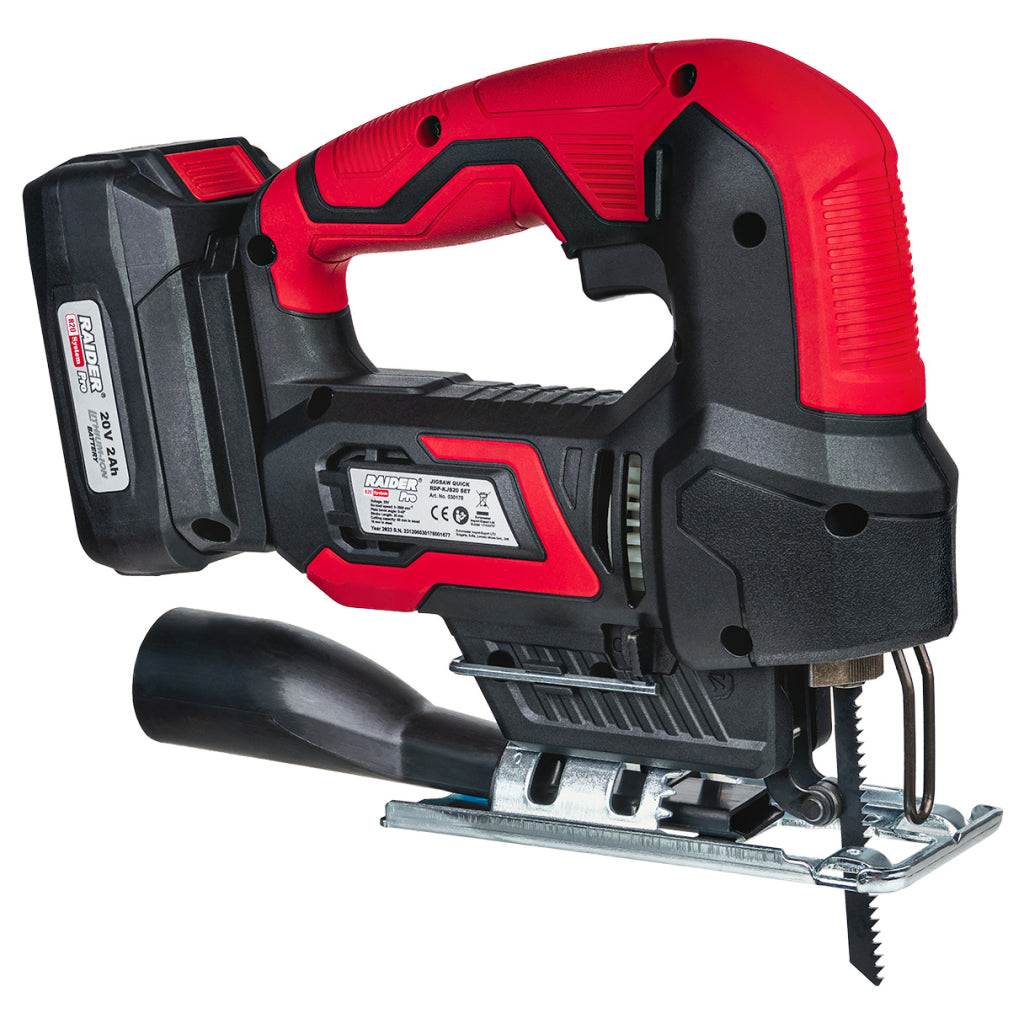 Raider R20 Fierastrau pendular prindere rapida 80mm 2Ah RDP-KJS20